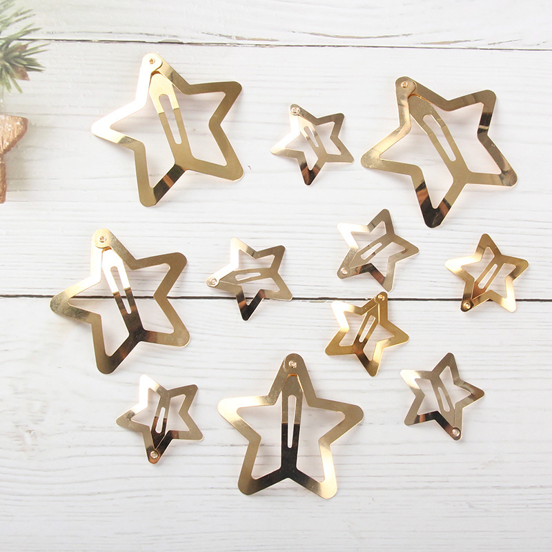 Cross-border star hair clips y2k Sweet and Cool Five-pointed Star bb clips Handmade hair clips diy base clips Hair accessories Wholesale hair accessory materials details Picture
