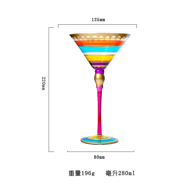 Hand-painted creative Martini wine glasses, vintage cocktail glasses, sweet wine glasses, highball glasses, champagne glasses, red wine glasses and beer glasses Item Picture