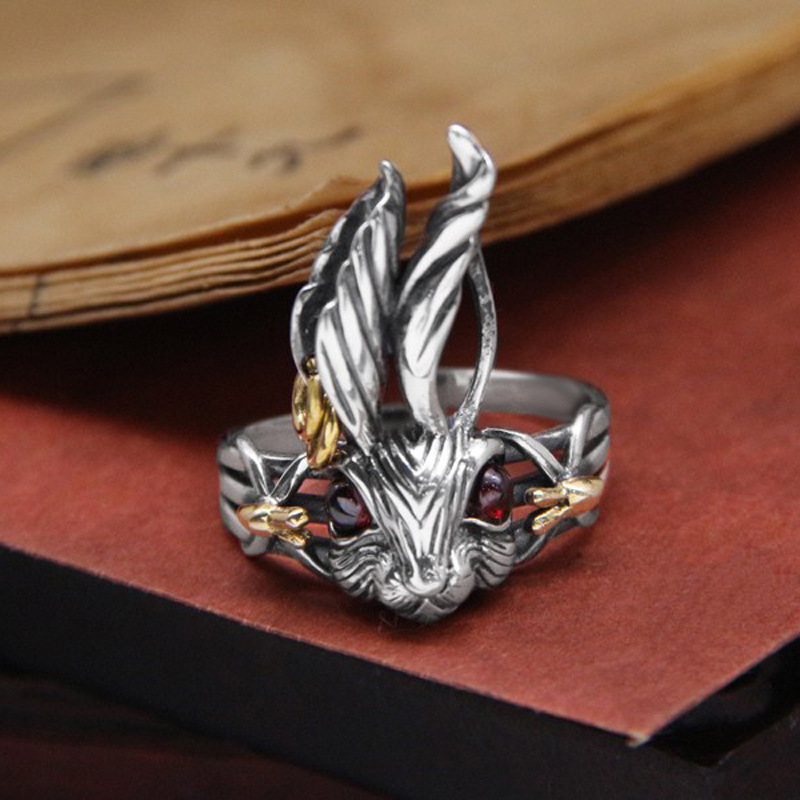 A best-selling retro zodiac year rabbit open ring for women on Instagram, with a cool and fashionable style. It's a niche and versatile personalized ring Specification drawing