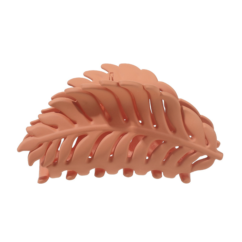 Qiyue Cross-border Frosted Leaf Grabbers, hollowed-out hair clips, Women's Large shark clips, hair grabbers, hair accessories and headwear wholesale Item Picture