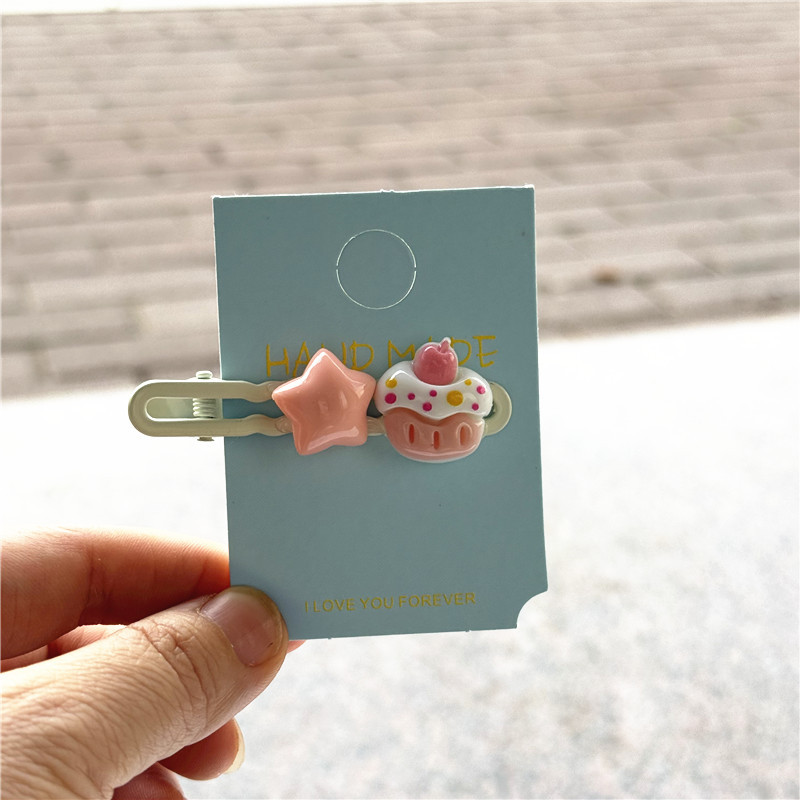 Cartoon cute children's hair clips, summer bangs hair clippers, sweet side hair clips for primary school girls Specification drawing