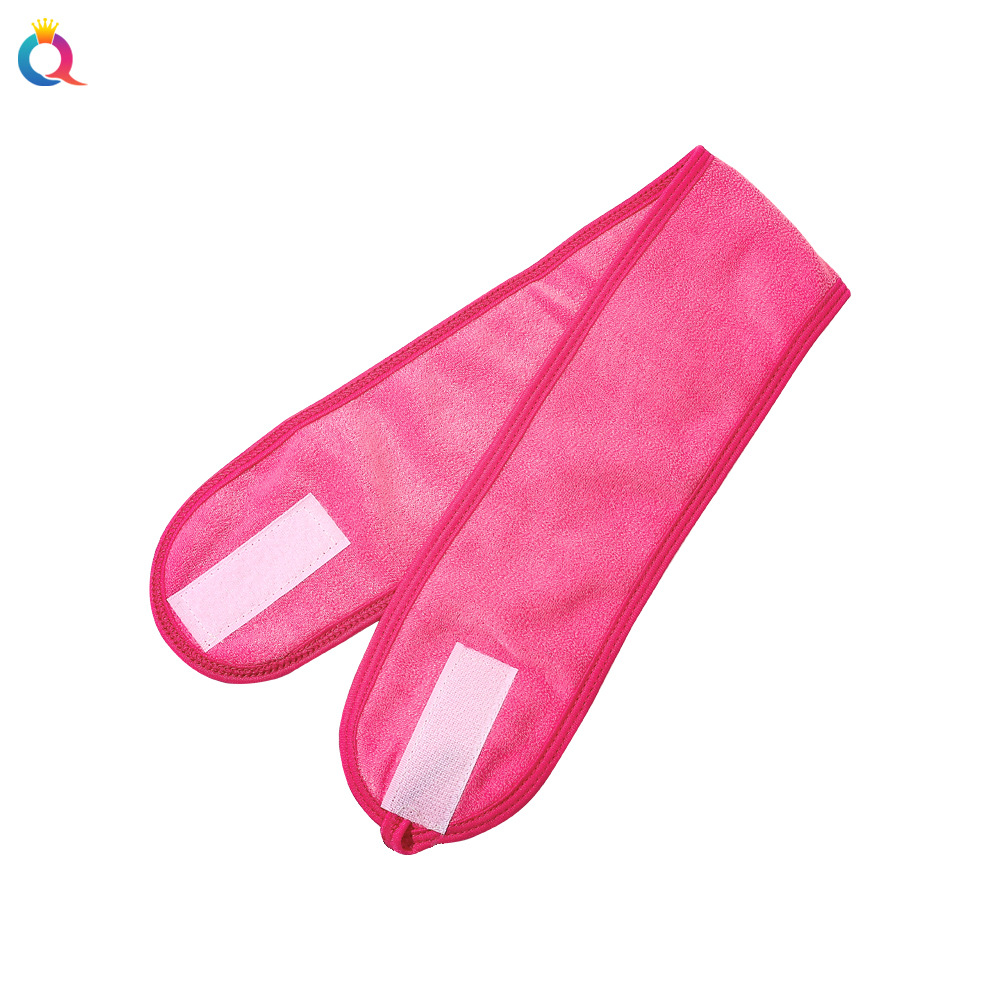 Qiyue Amazon facial cleansing and hair binding bands, women's makeup Velcro, coral fleece hair covers, sports yoga headbands wholesale Item Picture