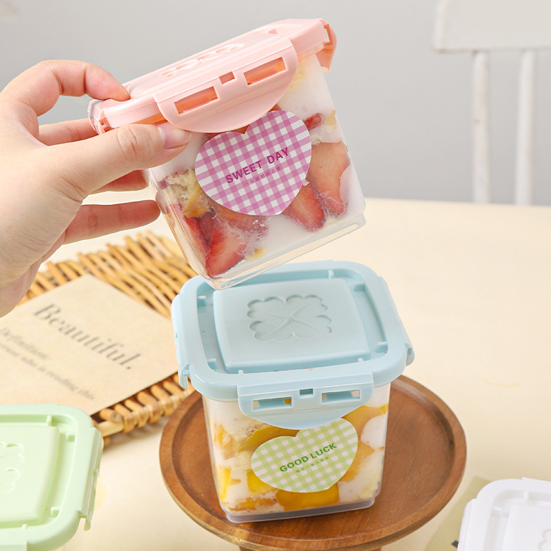 Recyclable mousse mille-feuille cake packaging box, soy milk cheese dessert jar, tiramisu sealed packaging box details Picture