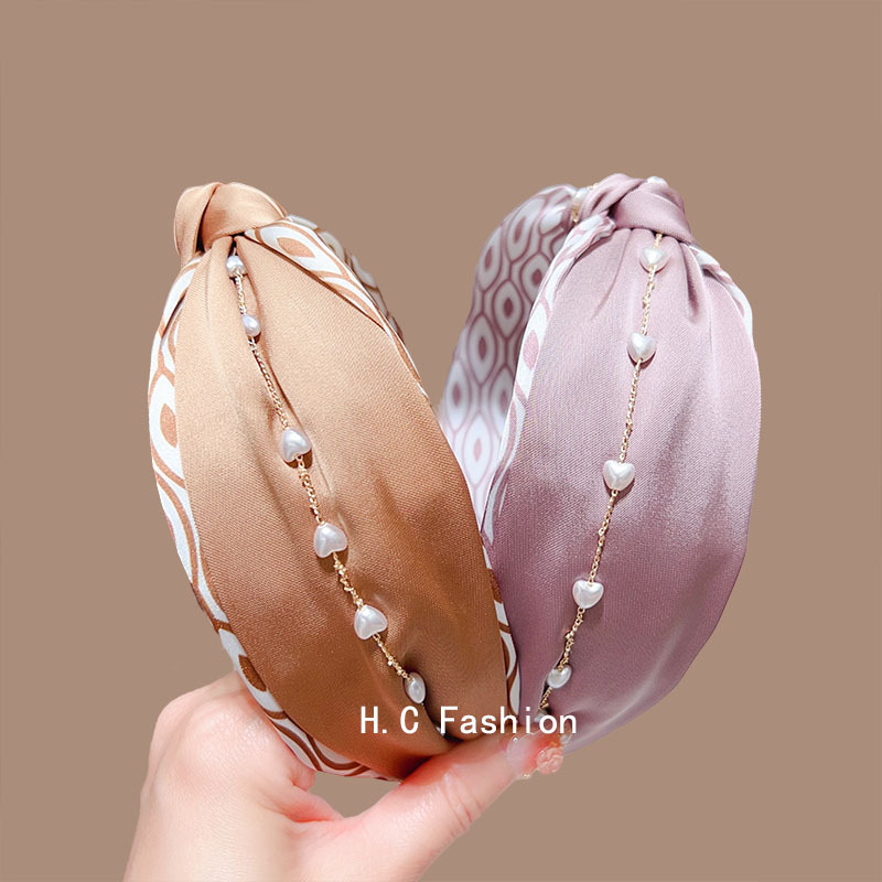 French pearl headband for women, wide-brimmed high top hairpin headband, pressure headband, ladylike headband hair accessory Specification drawing