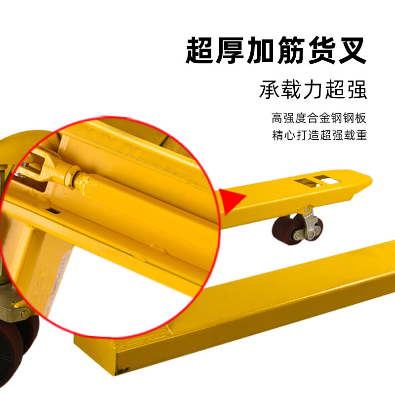Cross-border wholesale manual hydraulic handling trucks, 2-ton, 3-ton, 5-ton loading and unloading trailers, hand-pushed lifting ground cattle, manual forklifts Application Scenario
