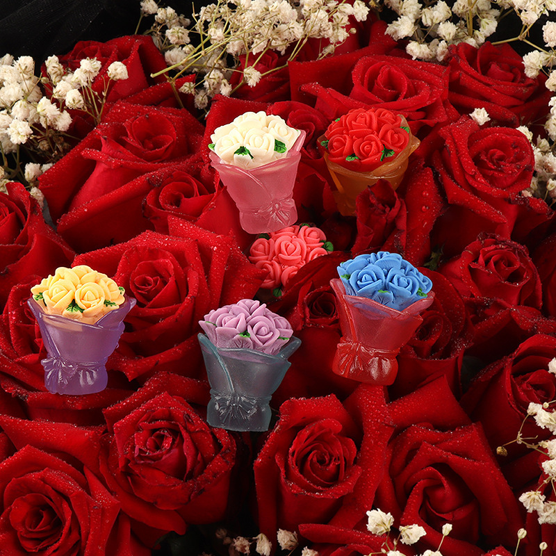 Luminous flower bouquets, resin accessories, DIY resin resin jewelry accessories, children's toys, simulated rose micro-landscape ornaments Specification drawing