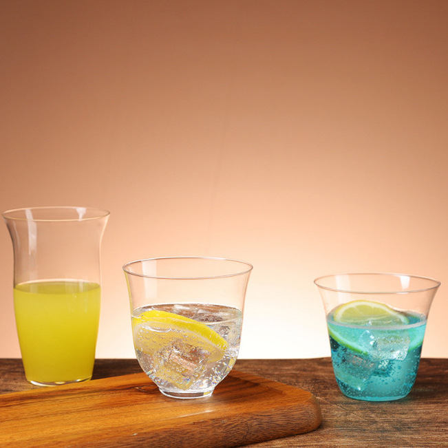 Ultra-thin Collins cup, Kung Fu tea cup, Japanese small horn inverted mouth cup, sake cup, Long Island iced tea crystal glass cup Specification drawing