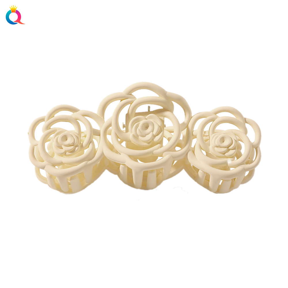 Qiyue Korean-style rose-shaped hair clips, large shark clips, unique back head updo hair clips, claw clips, hair accessories for women Item Picture