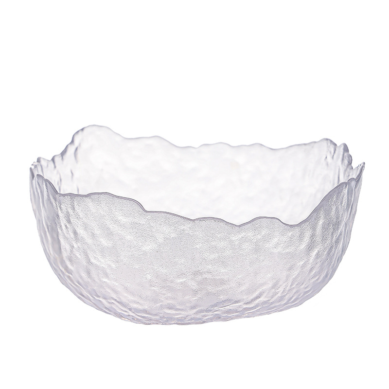 Wholesale transparent glass bowls, salad bowls, high-quality fruit plates, dessert soup bowls, Japanese-style gold-edge tableware, bowls and plates for household use Item Picture