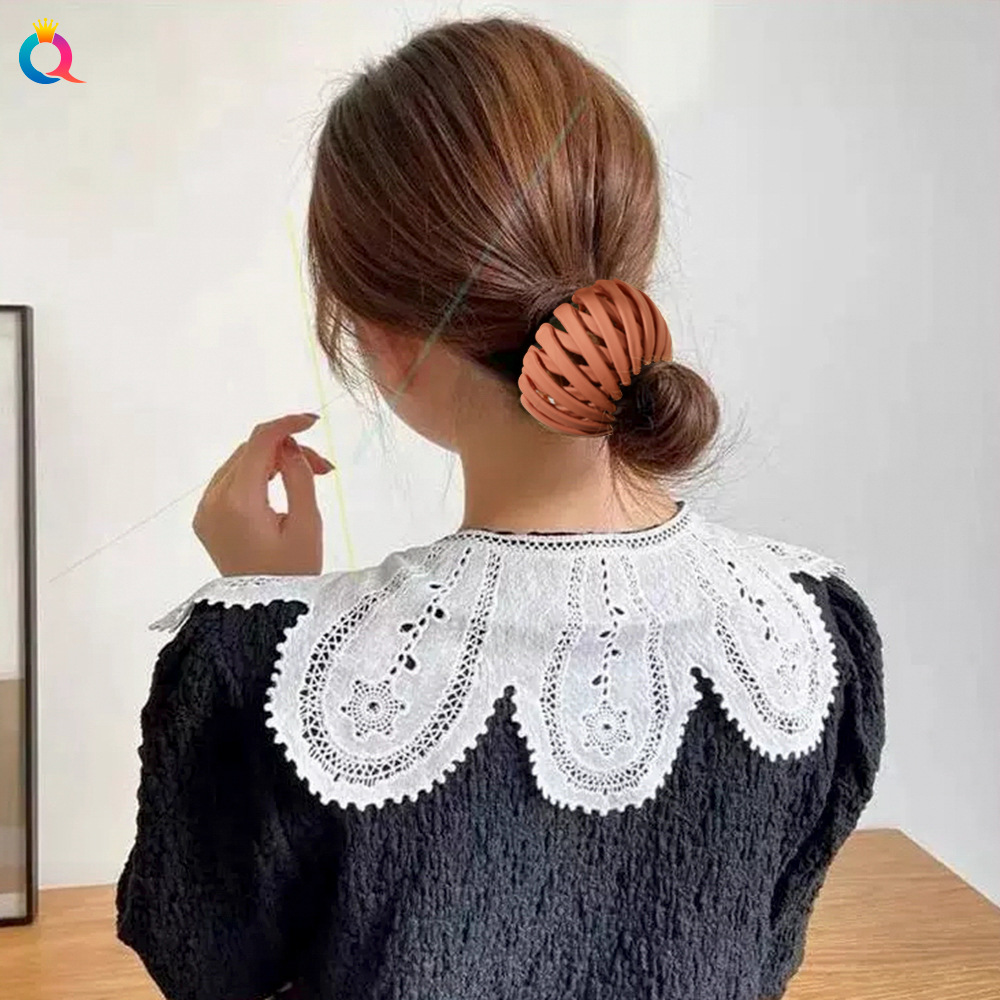 Qiyue frosted Lazy Bird's Nest Hairpin, flower bud Bun hair clip, Feminine ponytail buckle, internet-famous scratch-off headwear Specification drawing