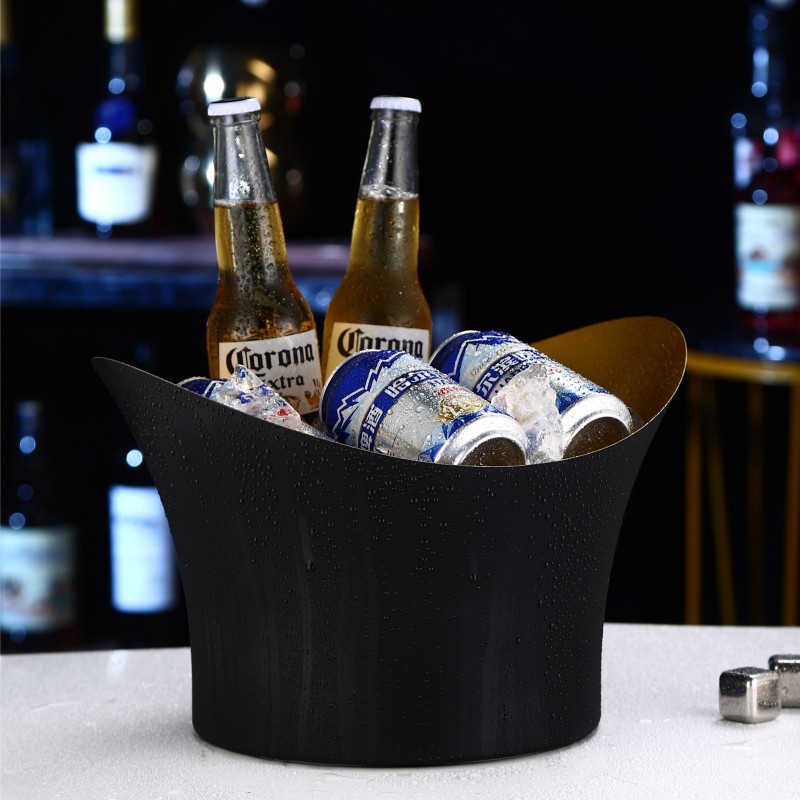 Cross-border supply stainless steel salad basin, large-capacity ice bucket, chilled beer, banquet, KTV and bar special champagne basin Specification drawing