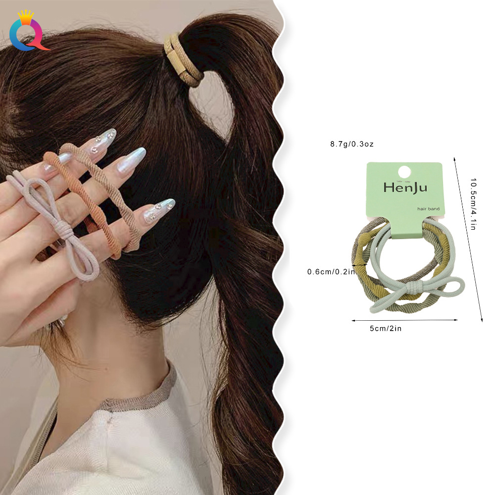 Wholesale of Qiyue Cross-border gradient color hair ties, high-elasticity and durable rubber bands, Korean-style simple hair bands and hair accessories details Picture