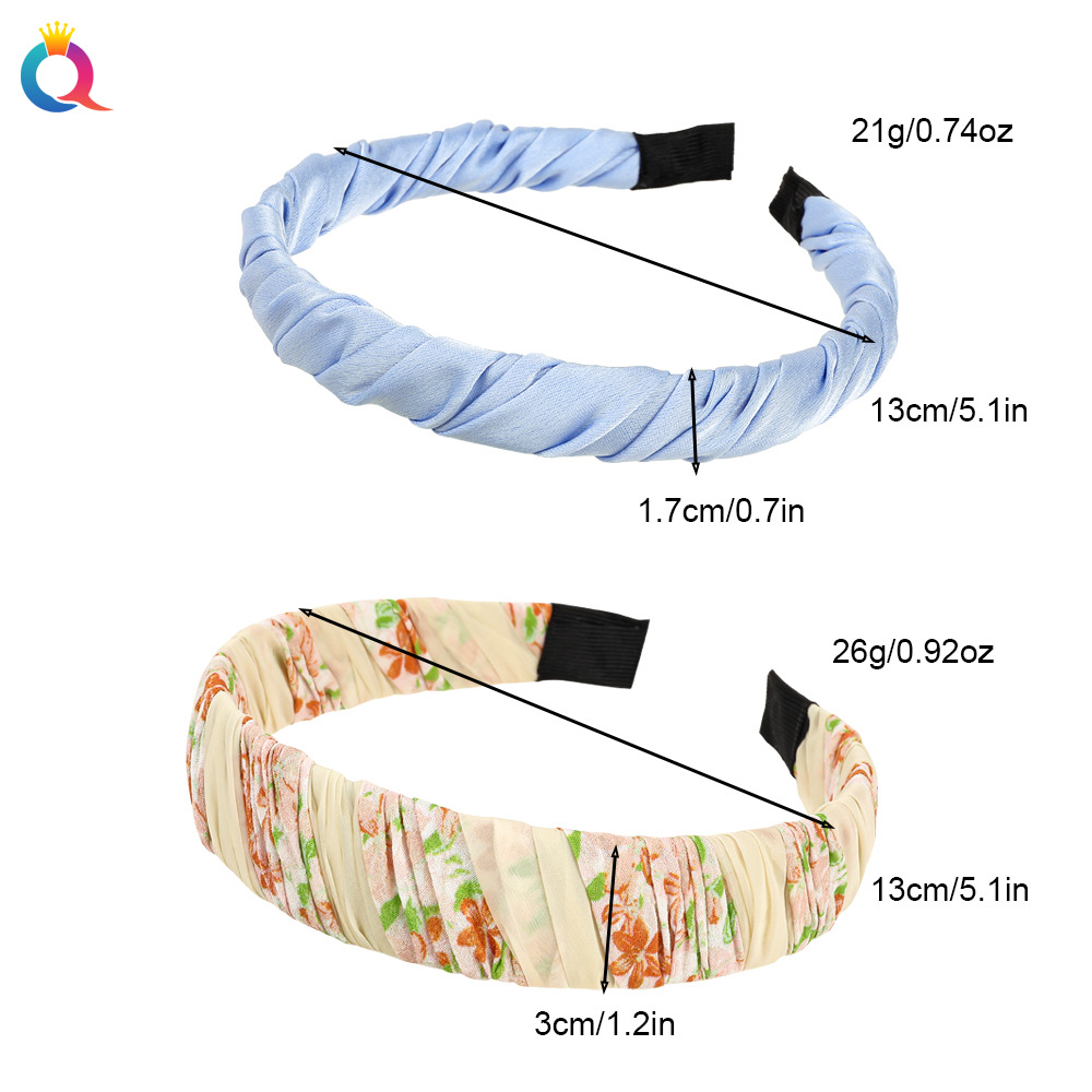 Qiyue Cross-border pleated hair band, simple and fresh, high head band, hair hole, women's hair clip, hair accessory wholesale Application Scenario