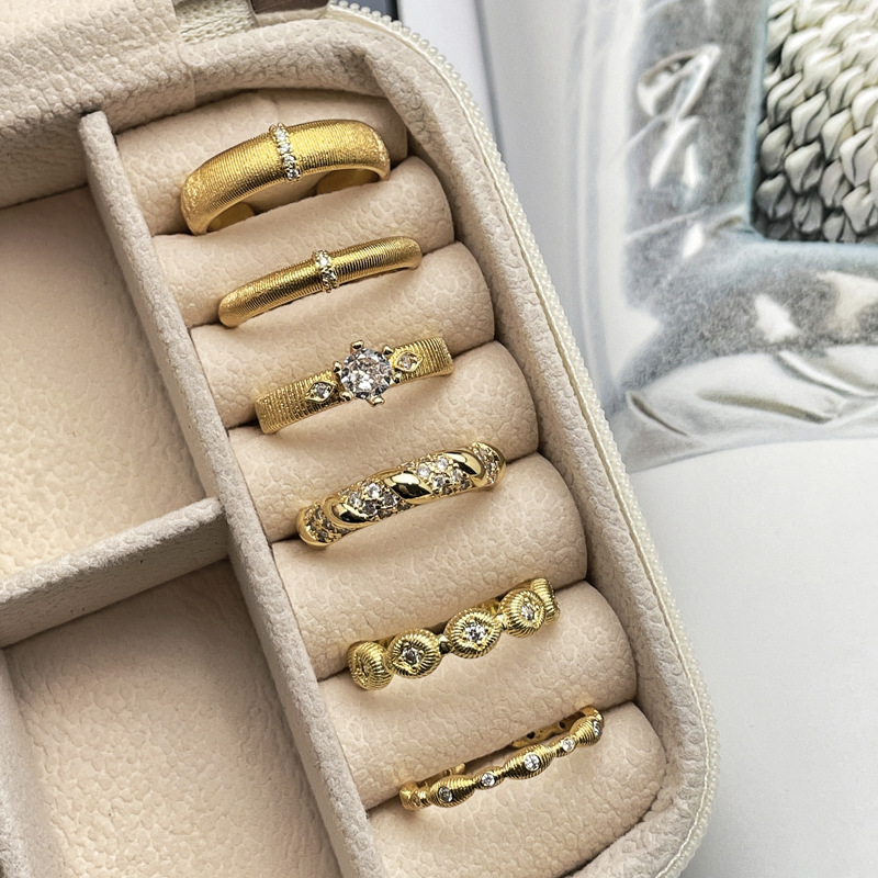 The retro brushed open-top ring with a mid-style high-end feel is a niche, light luxury, fashionable, individual and exquisite layering ring trend for women Specification drawing