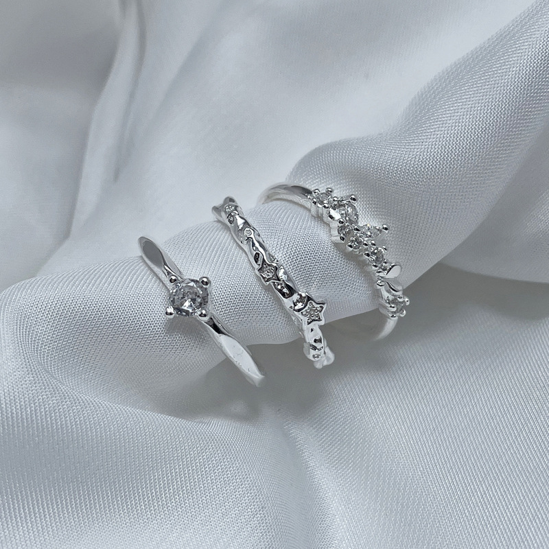 French-style simple and elegant butterfly zircon open ring, a niche design for female stars, fashionable, light luxury and versatile index finger ring details Picture
