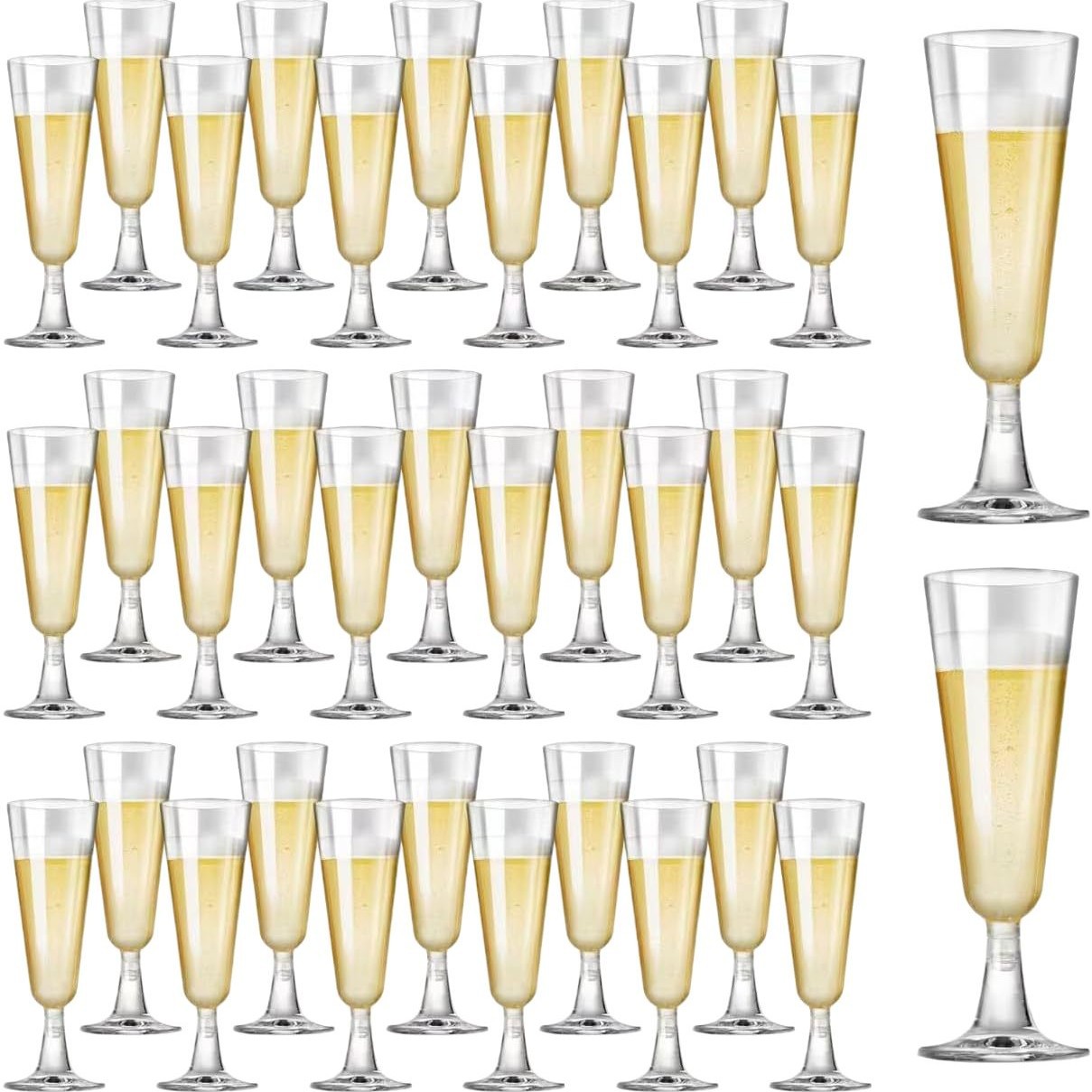 Wholesale 150ML disposable champagne glasses, cross-border wedding parties, birthday parties, ps plastic transparent tall glass factory Item Picture