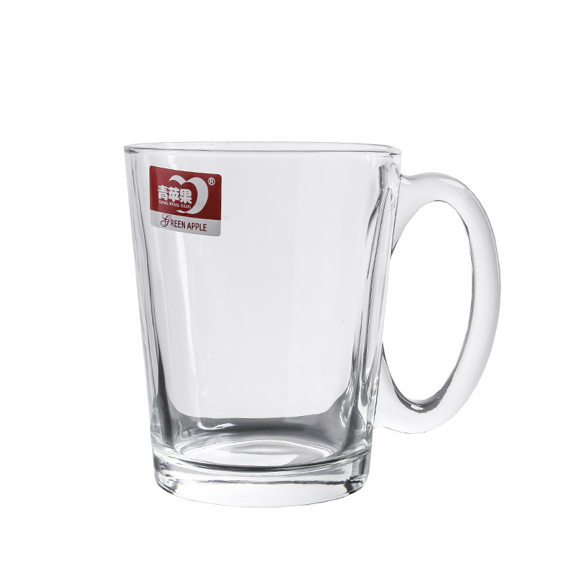 Thickened glass handle cups, transparent draft beer cups, household tea cups, Hite handle cups, beer handle cups, mugs wholesale Item Picture