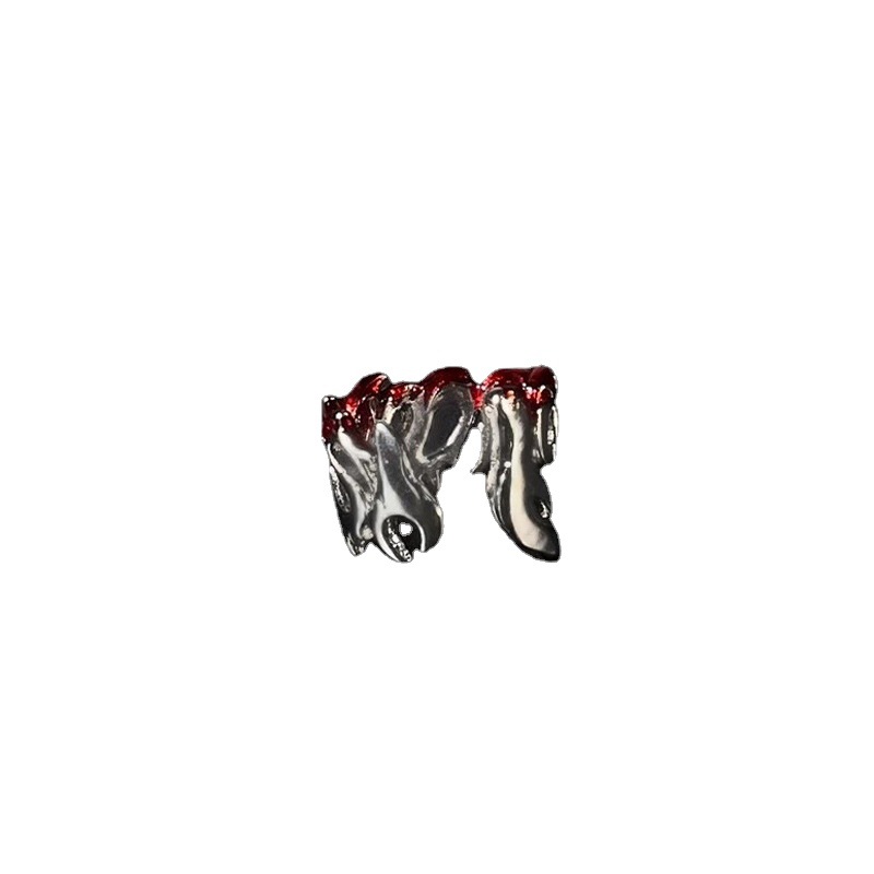 Red flame, cool and simple drip glaze open ring, irregular personality, cold style, niche design, fashionable ring Item Picture