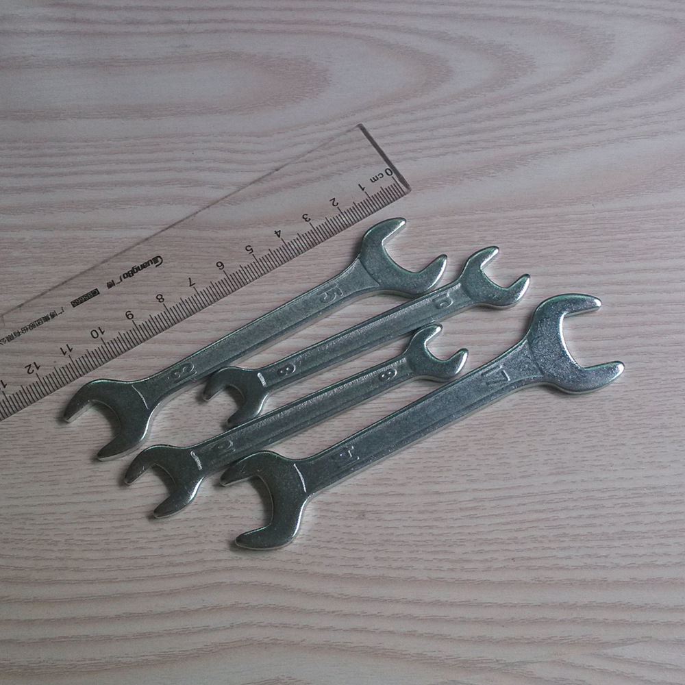 Wholesale universal torque durable vehicle-mounted furniture and bathroom zinc-nickel matching tools, stamping open-end wrenches full figure