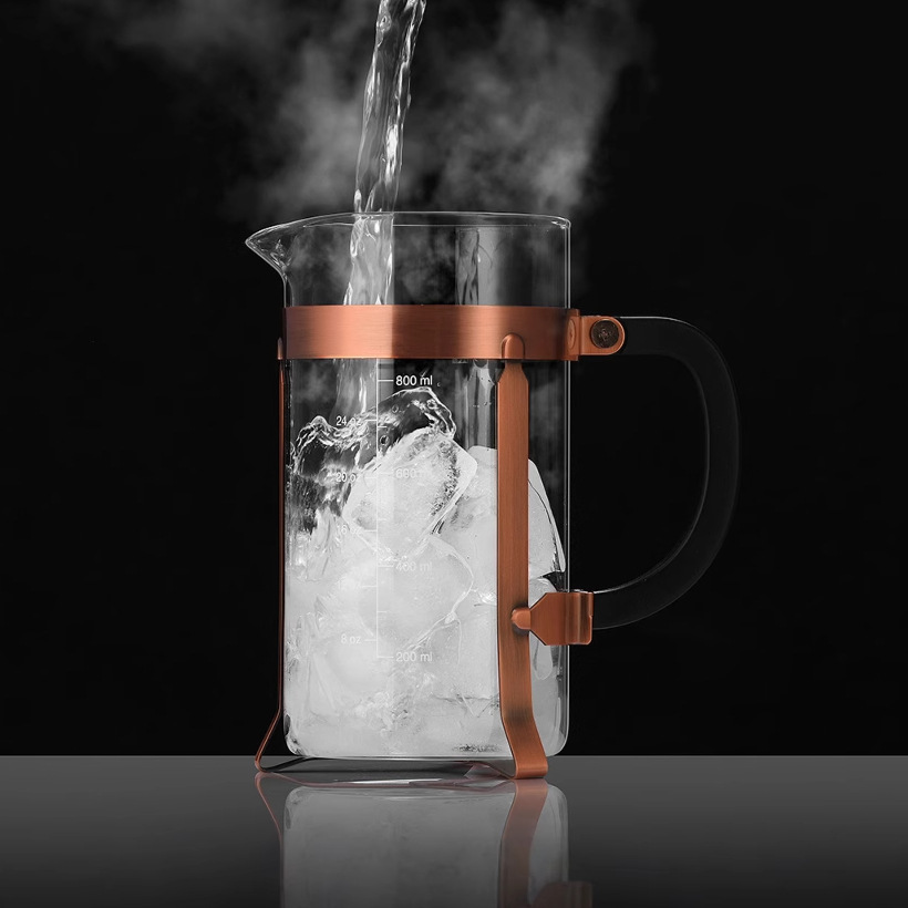 Wholesale French press kettles, high borosilicate glass kettles, household double-layer filter screen brewing kettles, filter pressure tea infusers, hand coffee brewing kettles details Picture
