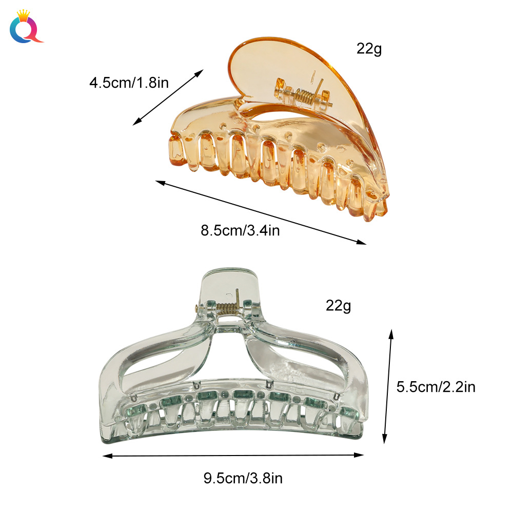 Qiyue Heart-shaped Transparent Large Grab Clip, Bath bun Hair clip, back of the head Grab clip, Korean elegant style clip Application Scenario