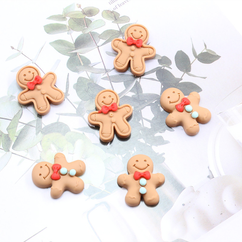 Cartoon Christmas gingerbread man resin accessories, keychains, phone cases, diy materials, cream glue accessories, ornaments and accessories Specification drawing