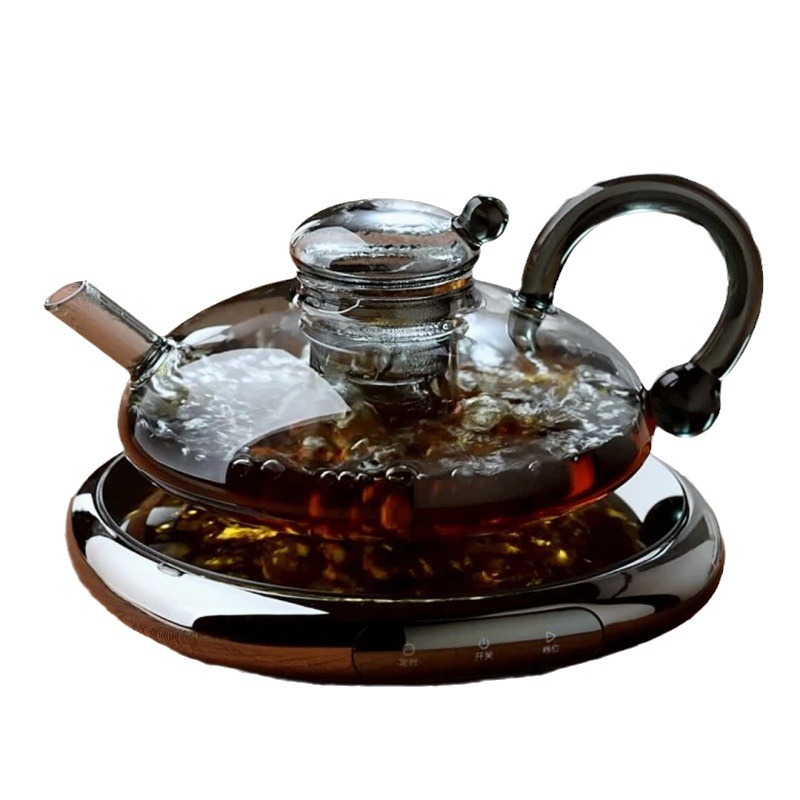 Glass teapot, heat-resistant glass tea set, household flower teapot, high-temperature resistant filtered thickened mouse-tail teapot, brewing teapot Item Picture