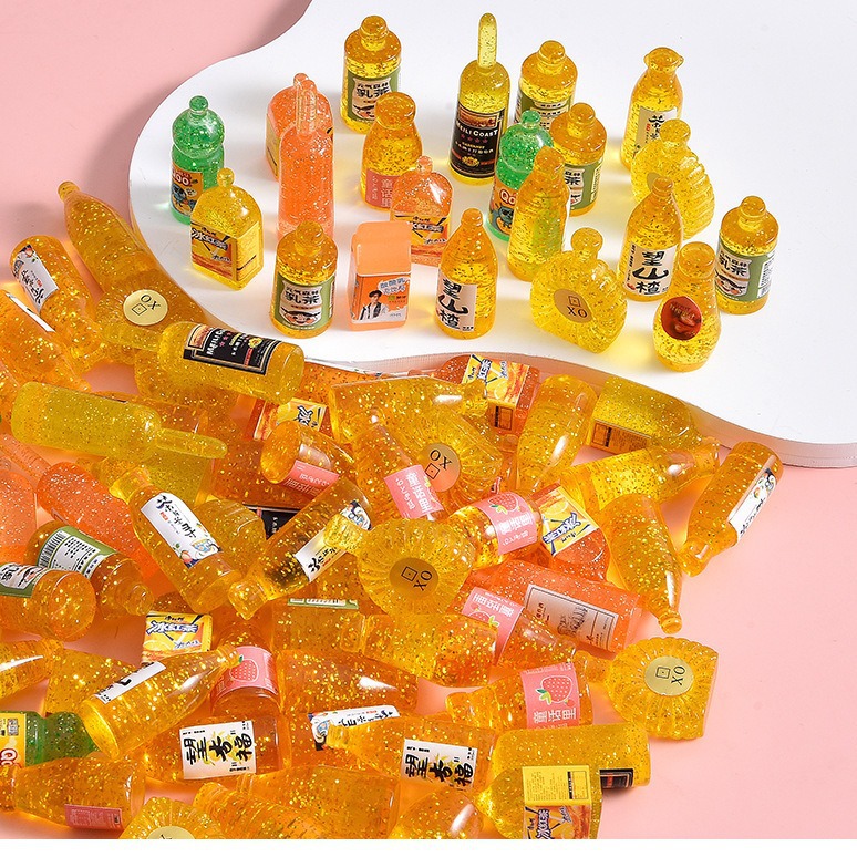 Wholesale of mini creative miniaturized food toys, handcrafted materials and accessories for convenience stores with luminous simulation wine bottles Specification drawing