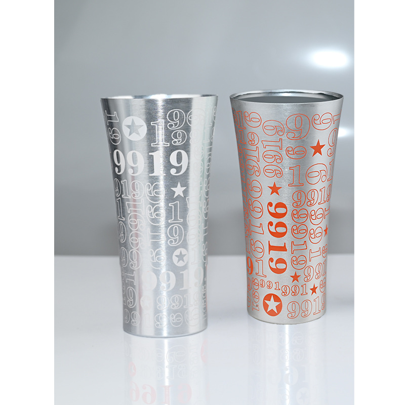 Cold-tempered aluminum beer mugs, metal cups, internet-famous color-changing aluminum cups, outdoor camping, family parties, gatherings, cold drink cups Specification drawing