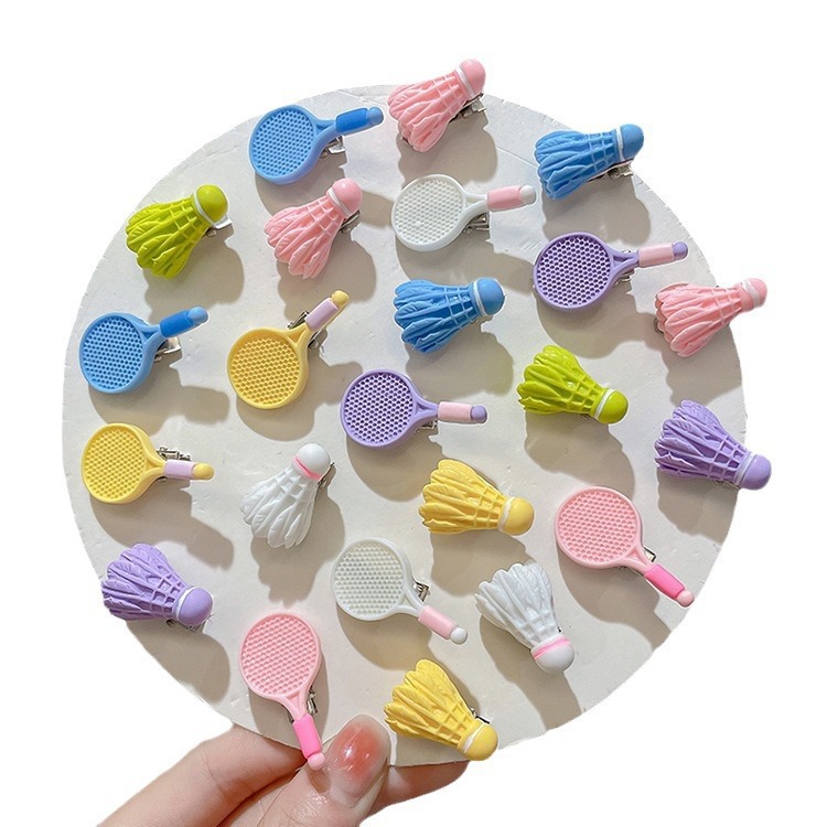 Creative and funny badminton children's hair clips, girls' side bangs clips, little girls' hair accessories, hair clips, headwear wholesale Item Picture