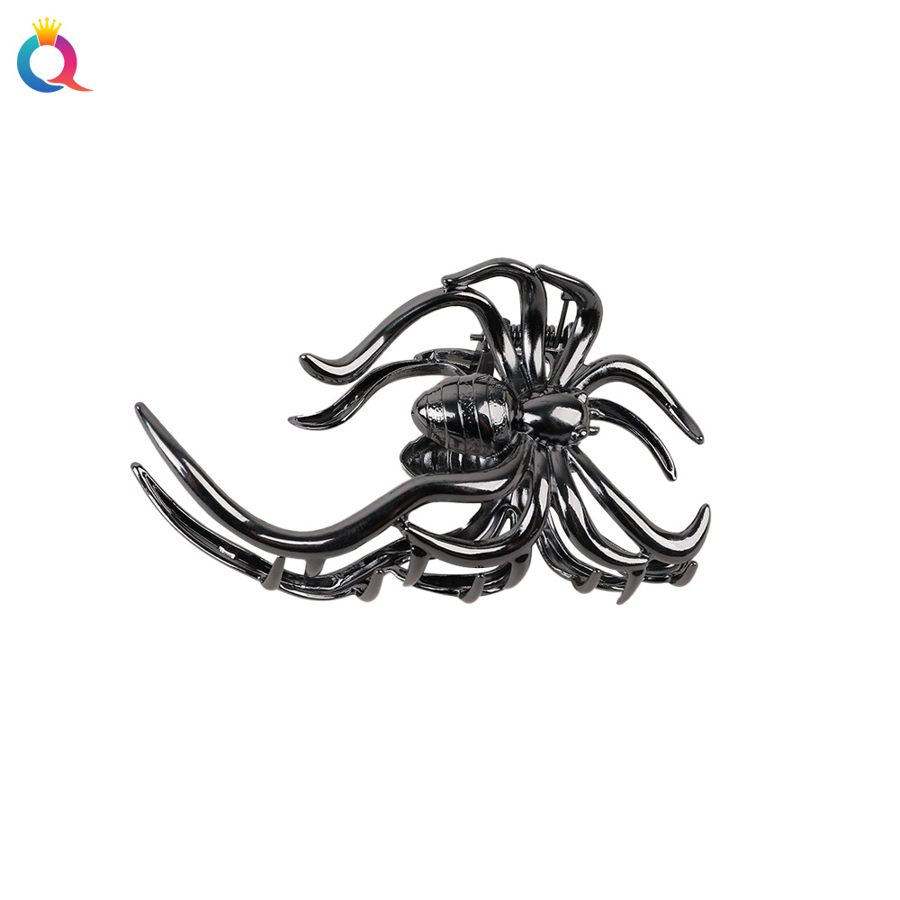 Qiyue Cross-border Halloween Hair Clips, metal spider grabbers, back head plate hair clips, shark clips, hair accessories wholesale Item Picture