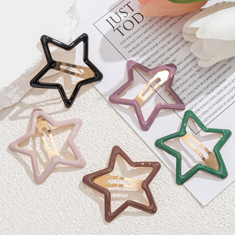 Yiwu cute star hair clips, bb clips, y2k dopamine accessories, headwear, hair accessories, ins high-end style hair clips full figure