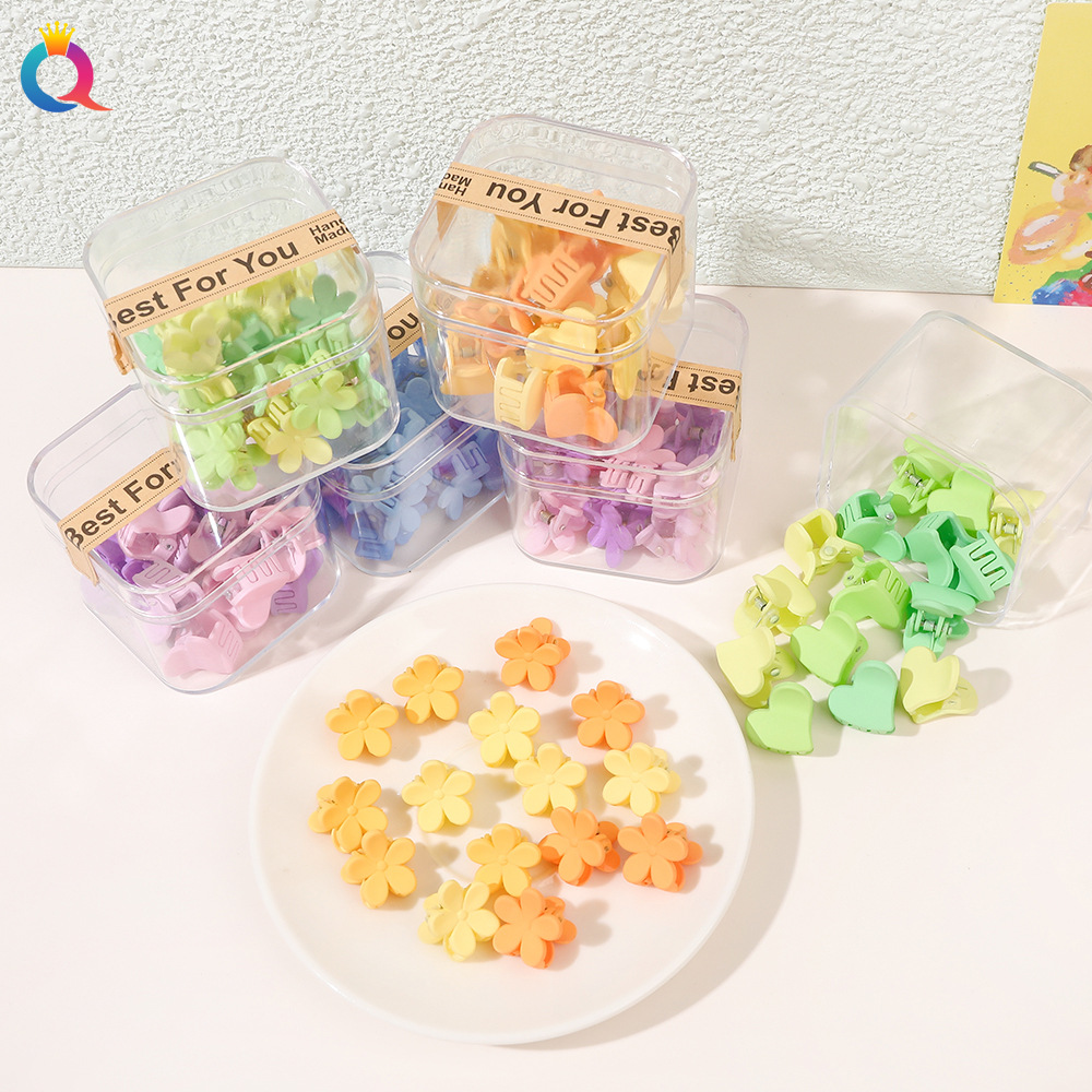 Wholesale of Qiyue colorful small grabbers, dopamine hair clips, mini canned hair accessories, bangs clips, broken hair clips and children's side clips full figure