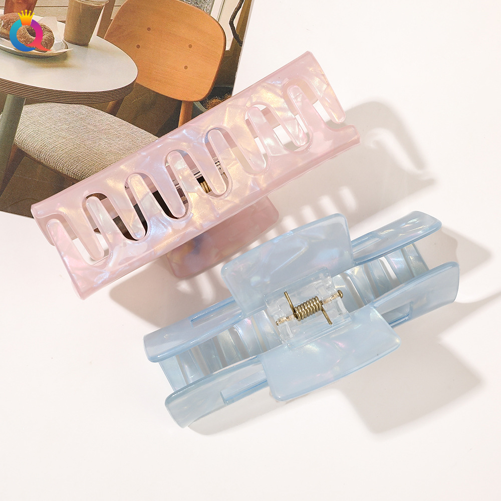 Qiyue Cross-border Fashion PVC hair clips with a high-end feel, shark clips, acrylic grabbers, and wholesale hair styling accessories Specification drawing