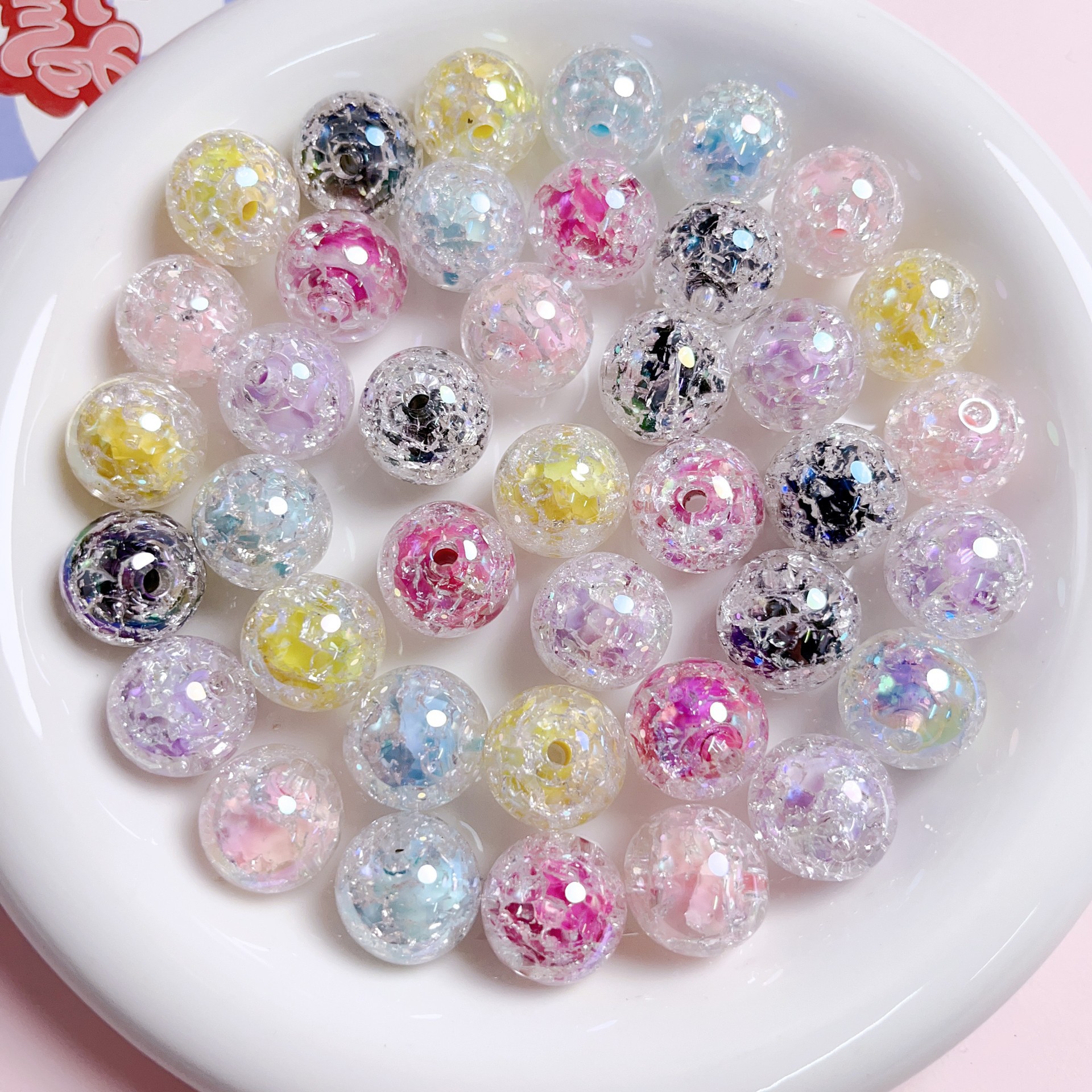 Sugar heart burst beads acrylic beads diy mobile phone chain accessories, bracelet jewelry accessories, hair accessories, head accessories Specification drawing