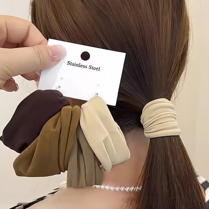 High-elasticity ultra-wide mask hair band 2025 new high-end leather band women's hair tie headband headwear high ponytail hair band full figure