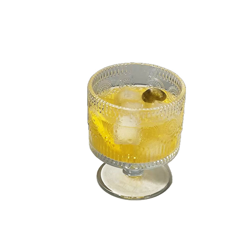 Chinese-style tree-patterned low-stemmed glass cups, high-appearance level sparkling water cups, juice drink cups, slightly tipsy wine cups, cocktail cups Item Picture