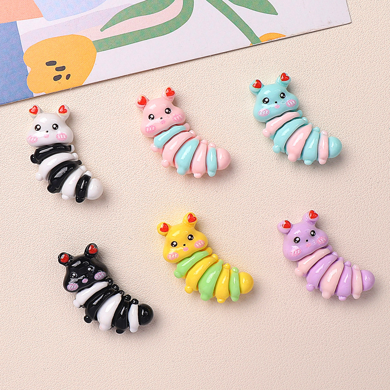 New cartoon glossy caterpillar resin accessories, headwear, hair accessories, hairpin accessories, cream glue diy accessories and ornaments Application Scenario