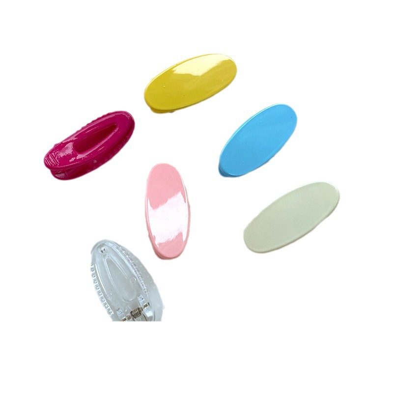 Shiny oval hair clips, candy-colored duckbill clips, diy cream glue hair clips, creative handcrafted baby hair clips wholesale Item Picture
