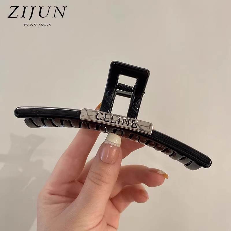 "Super powerful catch!" Korean gold label letter gripper, large one-line hair clip, women's back head updo gripper, high-end headwear full figure