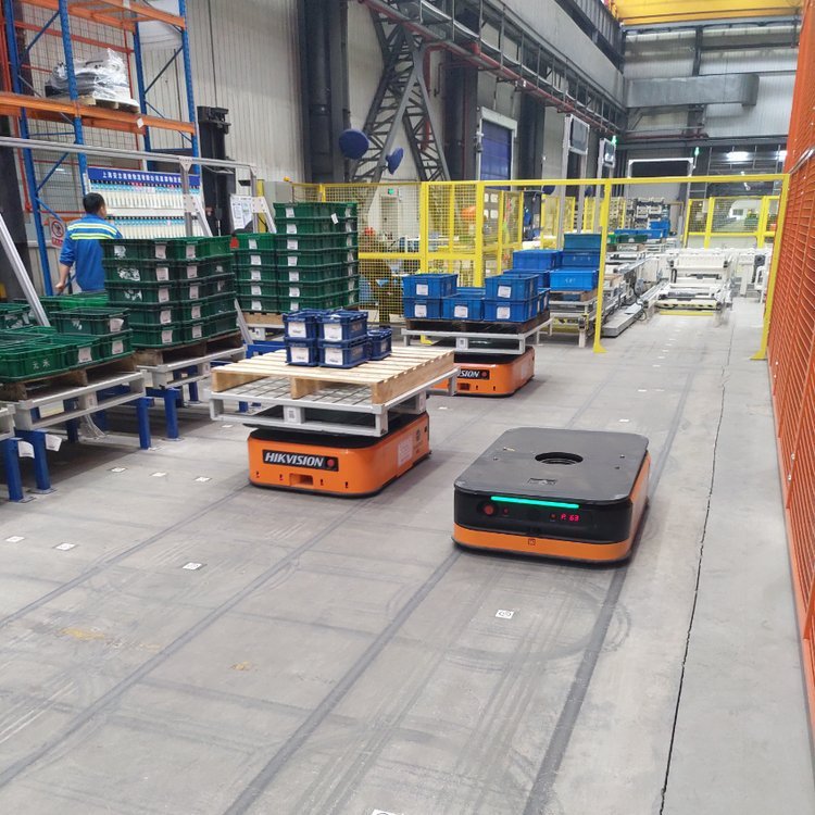 The autonomous mobile robot amr is connected to the intelligent automated assembly line of the three-dimensional warehouse and the autonomous handling agv trolley Specification drawing