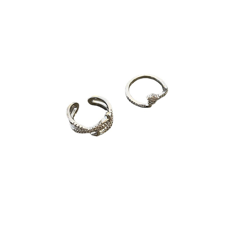 A micro-inlaid zircon star-opening ring for women's Instagram, with a cold and niche design, exudes a sense of light luxury and high-end individuality Item Picture