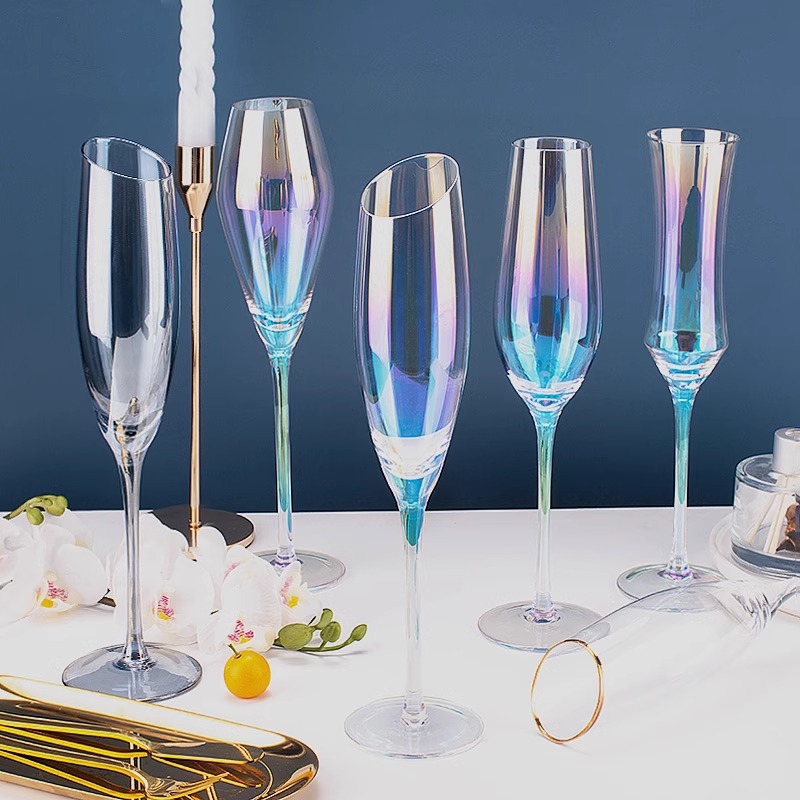 Classic flute tall glass set, home sparkling wine glass, slanted grape cocktail glass, glass tall champagne glass Application Scenario