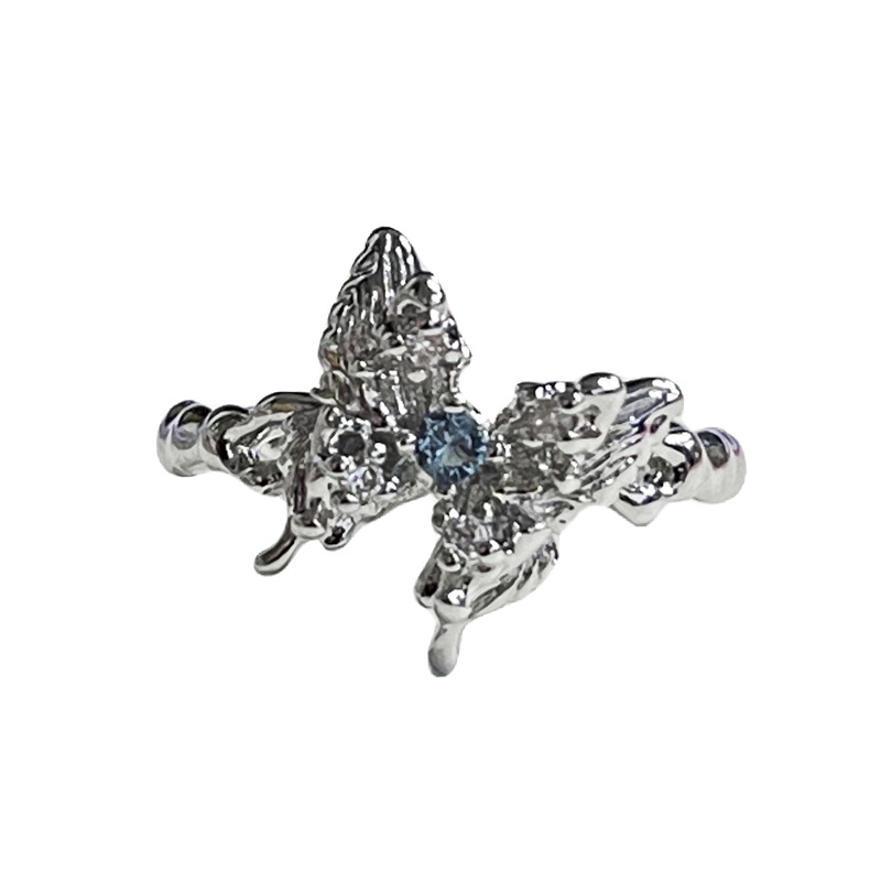 This niche design features an irregular butterfly star plain ring texture and a fashionable open ring. It's a simple, versatile and personalized ring for women Item Picture