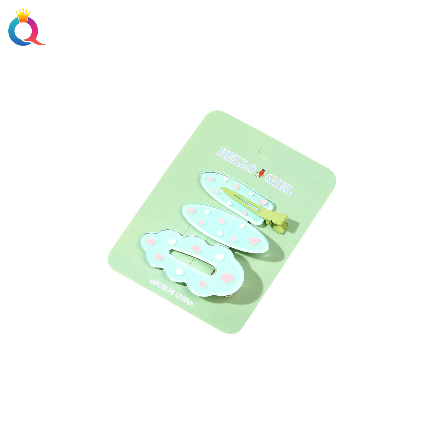Qiyue fresh and cute hair clips, sweet side bangs clips, versatile broken hair clips, duckbill clips, hair accessories wholesale Item Picture