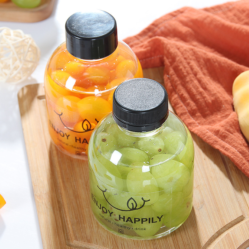 400ML large-mouth plastic beverage bottle, PET bottle, popular disposable beverage bottle, enzyme juice bottle Specification drawing