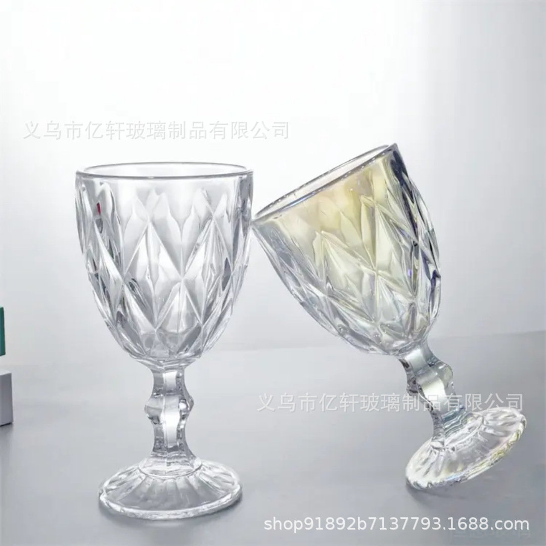 French court-style transparent glass wine glasses, spray-painted champagne glasses, highball glasses, thickened European style wine glasses full figure