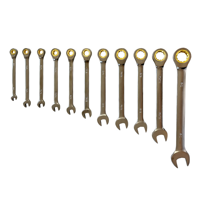 British 72-tooth gray-nickel gold ratchet wrench fixed head box opening wrench electrical hardware tools Application Scenario