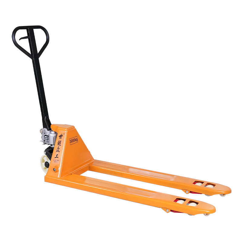 Manual hydraulic forklift warehouse pallet handling, hydraulic handling vehicle can be printed with logo, loading and unloading 2-ton and 5-ton hand-pushed floor oxen Specification drawing