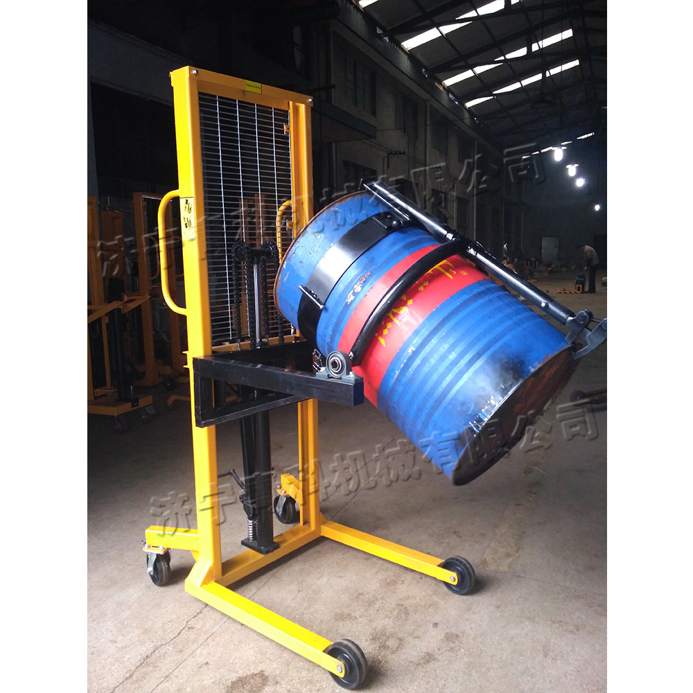 Small electric oil drum transporter, plastic oil drum Tietong hoist, warehouse stacking and tilting oil transport vehicle Specification drawing